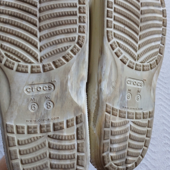 crocs ♡ marbled slides 8 neutral summer sandals - Picture 5 of 6